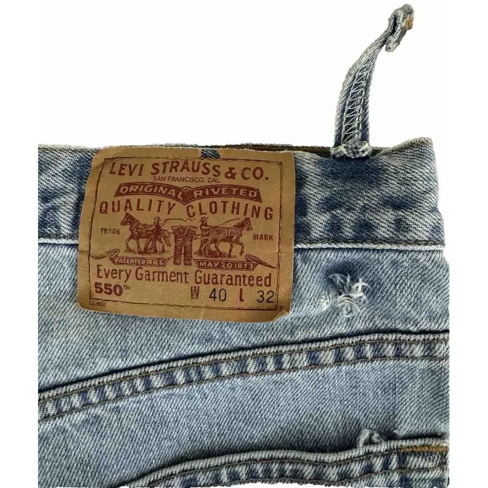 Vintage 90s Levi's 550‎ Relaxed Fit Straight Leg Jeans Men's Size 40x32 (39x32)